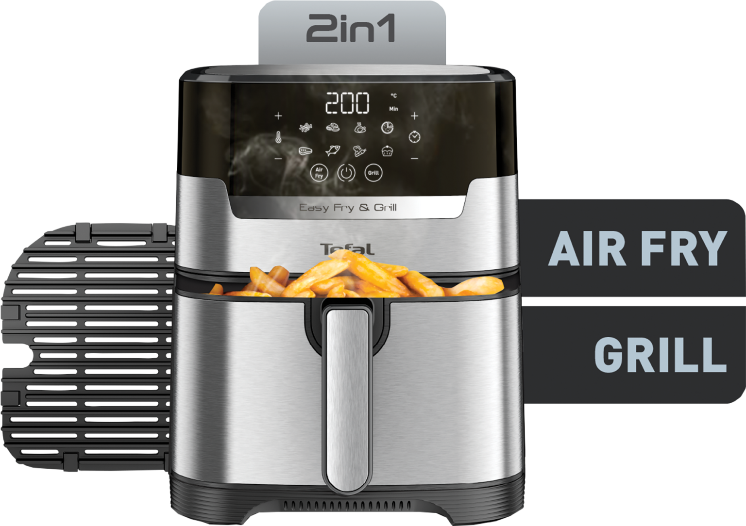 Tefal Easy Fry & Grill Deluxe Air Fryer Black & Stainless Steel