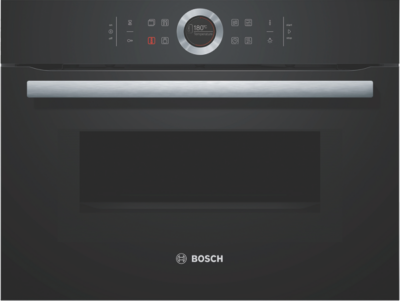 Bosch - 45cm Built-In Combi Microwave Oven - Black - CMG633BB1A