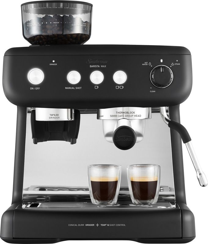 EM5300B-Sunbeam-Barista-Max-Black-Front-Beans-and-Cups