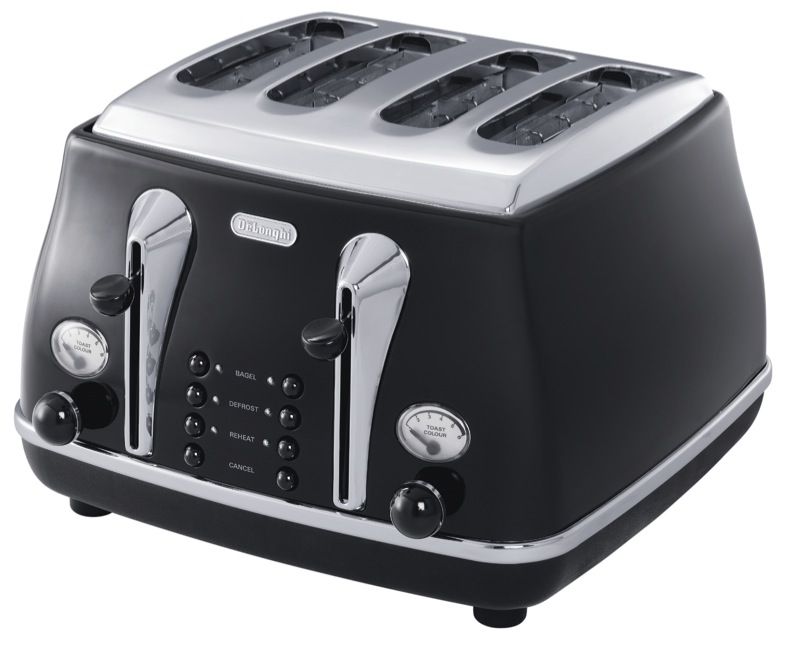 DeLonghi Icona Classic 4 Slice Toaster - Black CTO4003BK