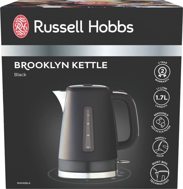 Russell Hobbs Brooklyn 1.7L Kettle - Matte Black RHK92BLK