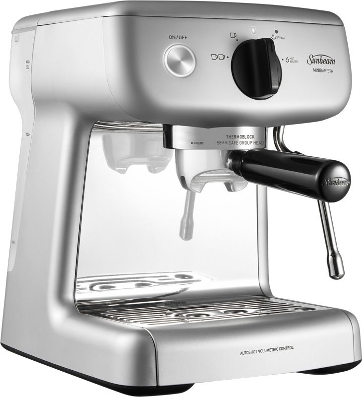 Sunbeam - Mini Barista Pump Espresso Coffee Machine - Silver - EM4300S