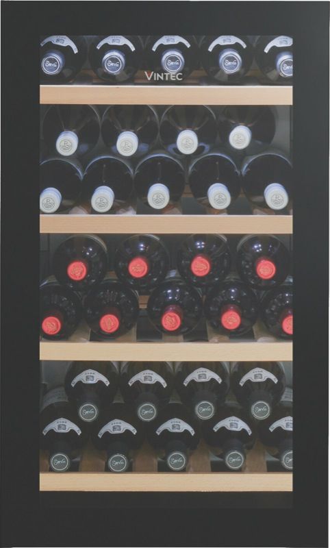 Vintec-35-Bottle-Single-Zone-Wine-Cabinet-Black-VWS035SBB-front-full-high