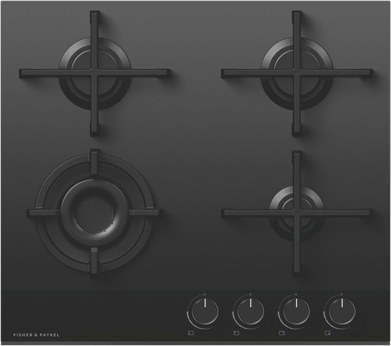 Fisher & Paykel - 60cm Gas Cooktop - Black Glass - CG604DNGGB4