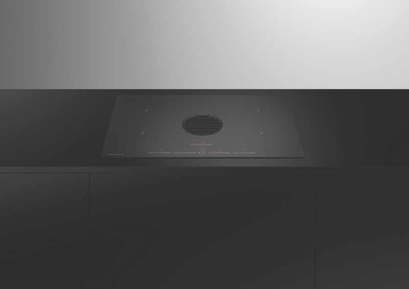 Fisher & Paykel - 83cm Induction Cooktop with Downdraft Ventilation – Black - CID834DTB4