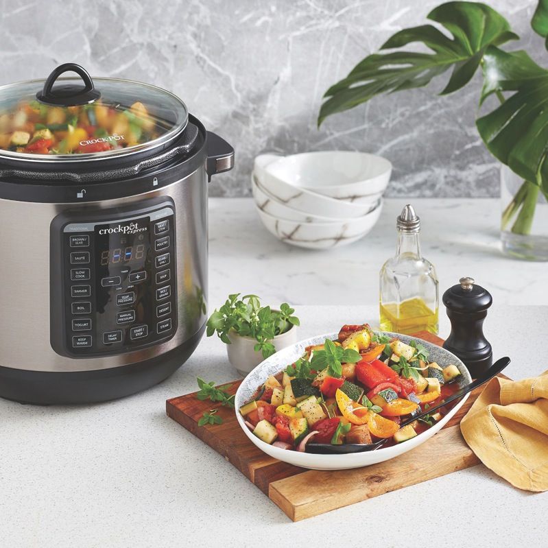 Crock Pot - Crock-Pot® Express XL Pressure Multi-Cooker - Dark Stainless Steel - CPE300