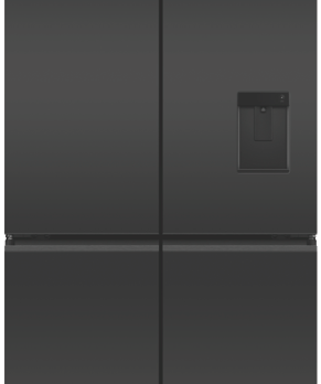 Fisher & Paykel - 690L Quad Door Fridge - Black Glass - RF730QZUVB1