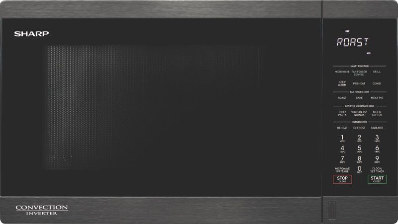 Sharp - 1100W Convection Inverter Microwave - Black Stainless Steel - R890EBS