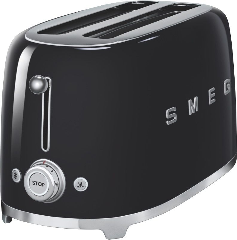 Smeg - Retro Style 4 Slice Toaster - Black - TSF02BLAU