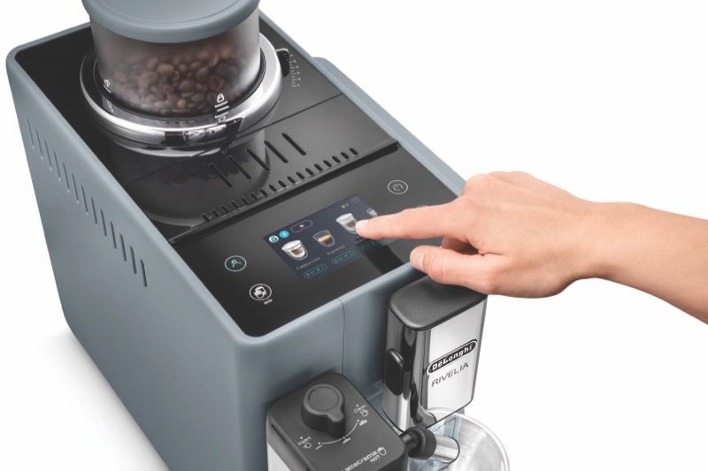 DeLonghi - Rivelia Fully Automatic Coffee Machine - Pebble Grey - EXAM44055G