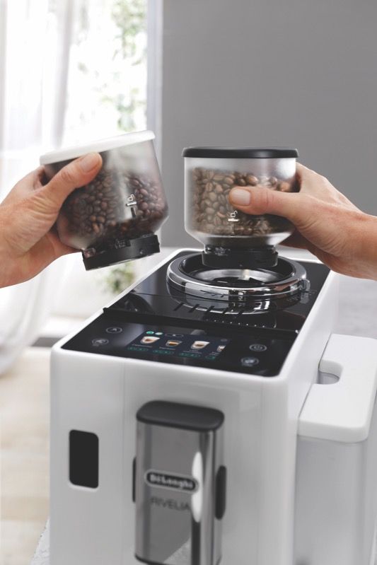 DeLonghi - Rivelia Fully Automatic Coffee Machine - Artic White - EXAM44055W