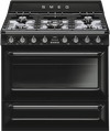 Smeg 90cm Victoria Dual Fuel Freestanding Cooker - Black TRA90BL9