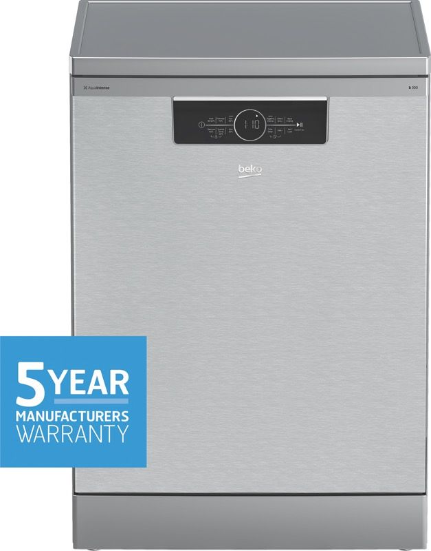 Beko - 60cm Freestanding Dishwasher - Platinum Stainless - BDFB1630X