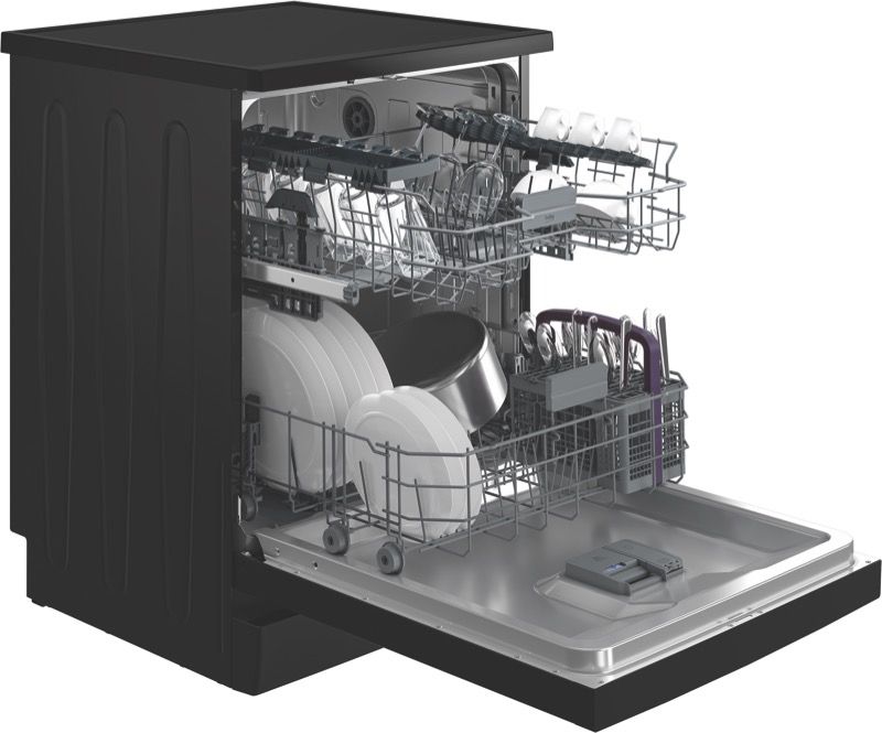 Beko - 60cm Freestanding Dishwasher - Black - BDFB1430B