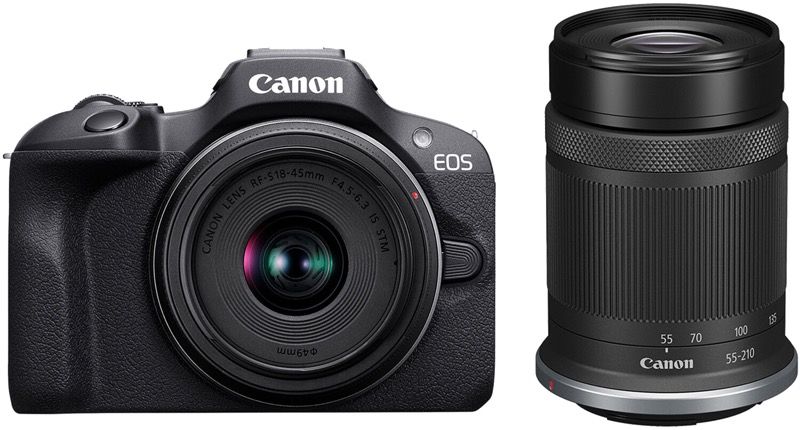 Canon - Eos R100 Mirrorless Camera + 18-45mm Lens + 55-210mm Lens - R100TKIS