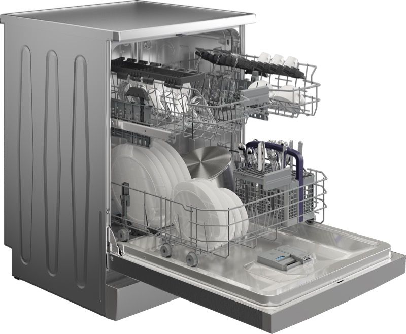 Beko - 60cm Freestanding Dishwasher - Platinum Stainless - BDFB1430X