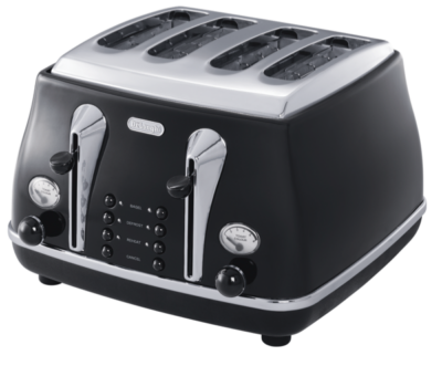 Delonghi - Icona Classic 4 Slice Toaster - Black - CTO4003BK