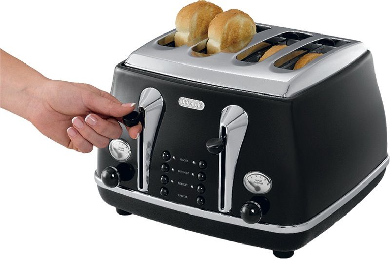  - Icona Classic 4 Slice Toaster - Black - CTO4003BK
