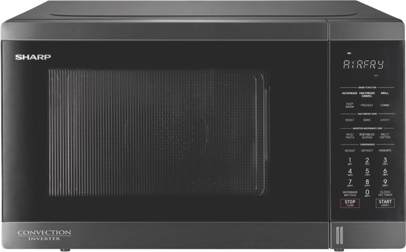 Sharp - 32L 1100W Inverter Microwave - Black Stainless - R321CAFBS