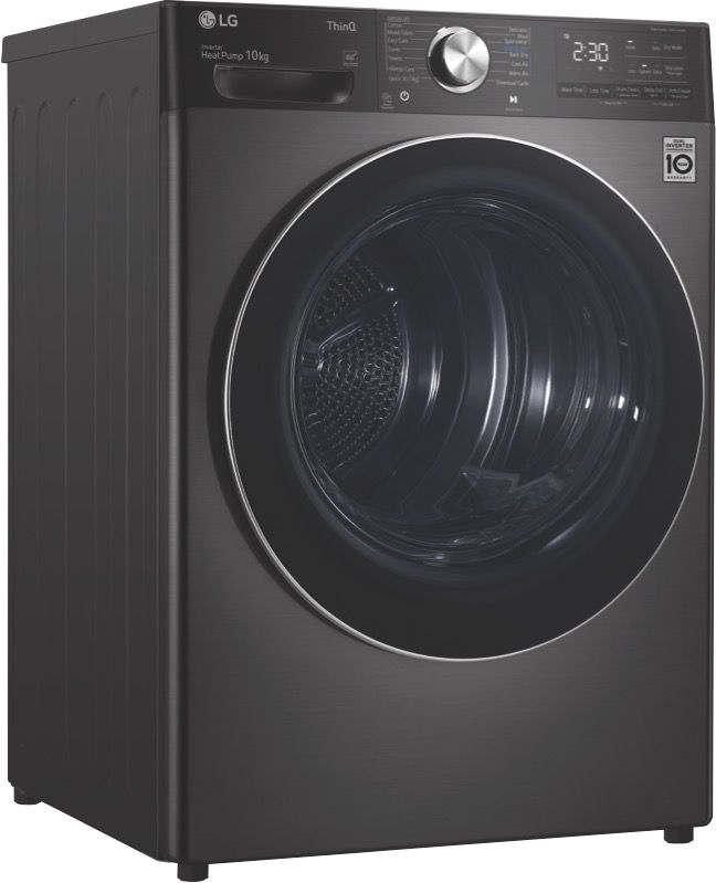 LG - 10kg Heat Pump Dryer  - Black Steel - DVH10-10B
