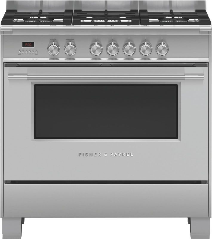 Fisher & Paykel - 90cm Dual Fuel Freestanding Cooker - Stainless Steel - OR90SCG2X1