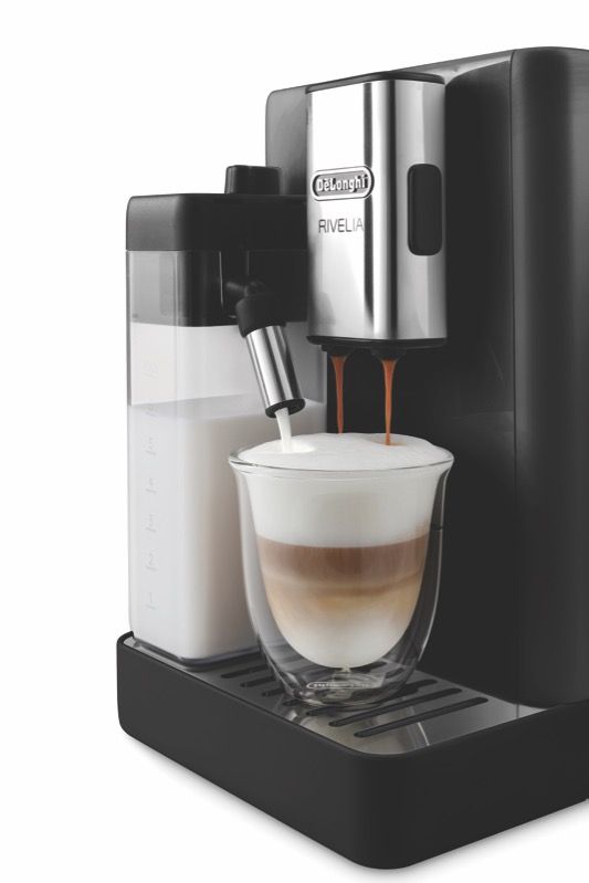 DeLonghi - Rivelia Fully Automatic Coffee Machine - Onyx Black - EXAM44055B
