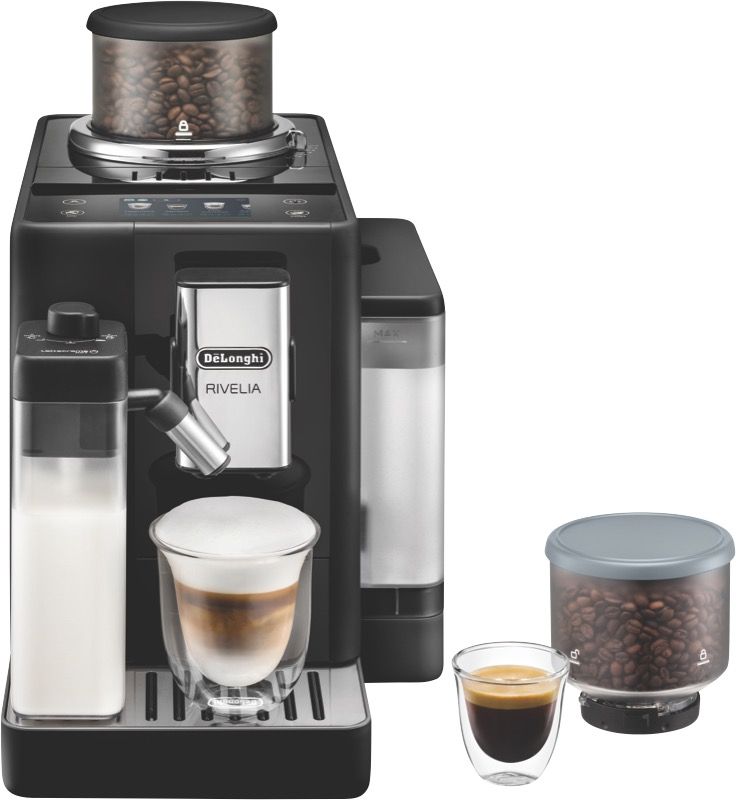 DeLonghi - Rivelia Fully Automatic Coffee Machine - Onyx Black - EXAM44055B