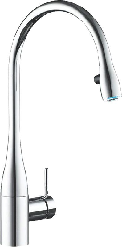 KWC - Eve Single Lever Pull Out Mixer Tap with Light - Stainless Steel - 10.121.103.700