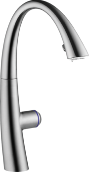 KWC - Zoe Single Lever Pull Out Mixer Tap with Light - Stainless Steel - 10.201.242.127