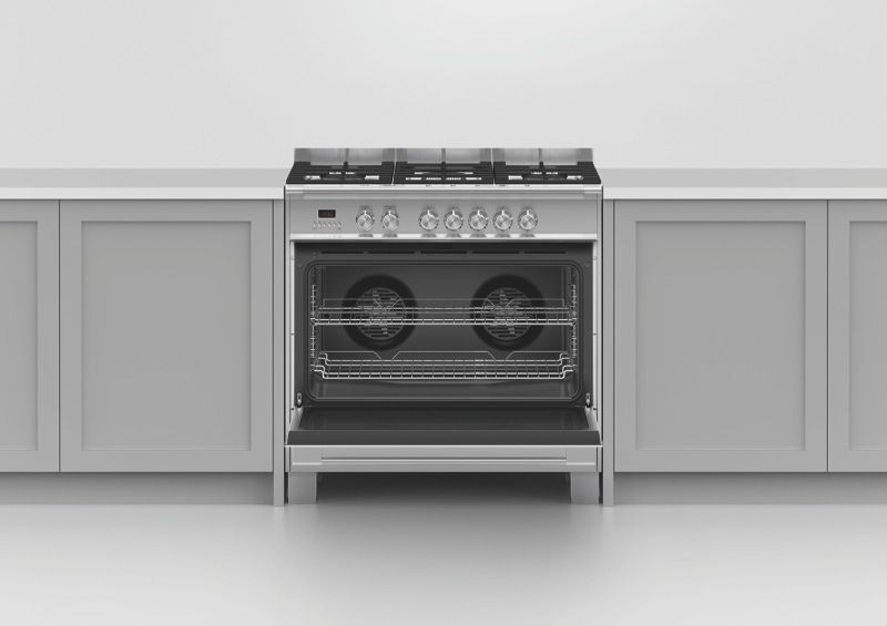 Fisher & Paykel - 90cm Dual Fuel Freestanding Cooker - Stainless Steel - OR90SCG2X1