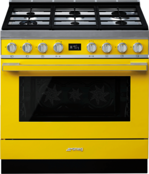 Smeg - 90cm Portofino Dual Fuel Pyrolytic Freestanding Cooker - Sunshine Yellow - CPF9GPYWA
