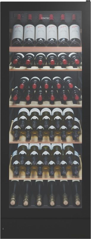 Vintec - 148 Bottle Multi Zone Wine Cellar - Black Glass - VWM148SBAR