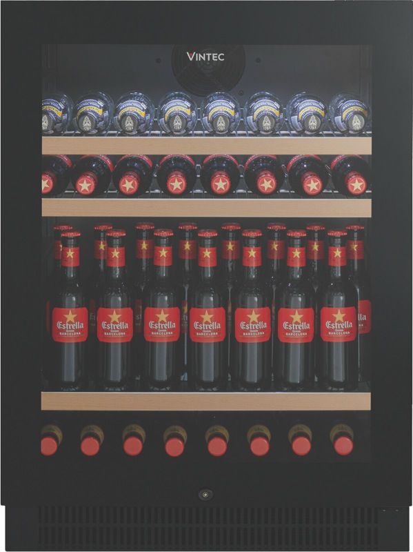 Vintec - 100 Beer Bottle Beverage Centre - Black Glass - VBS050SBBX