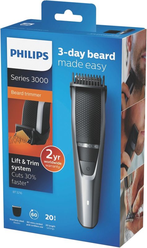 Philips - Series 3000 Beard Trimmer – Black - BT321614