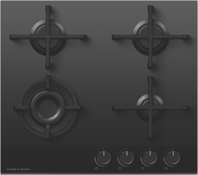 Fisher & Paykel - 60cm Gas Cooktop - Black Glass - CG604DNGGB4