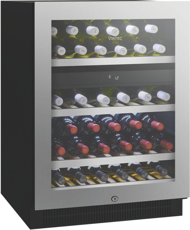 Vintec - 50 Bottle Dual Zone Wine Cellar - Stainless Steel - VWD050SSBX