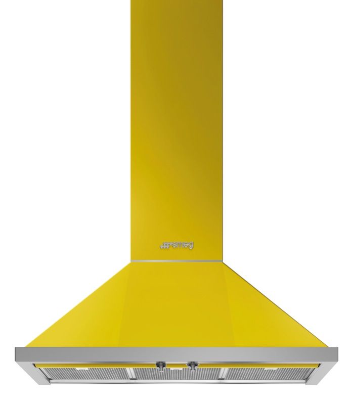Smeg - 90cm Canopy Rangehood - Yellow - KPFA9YW
