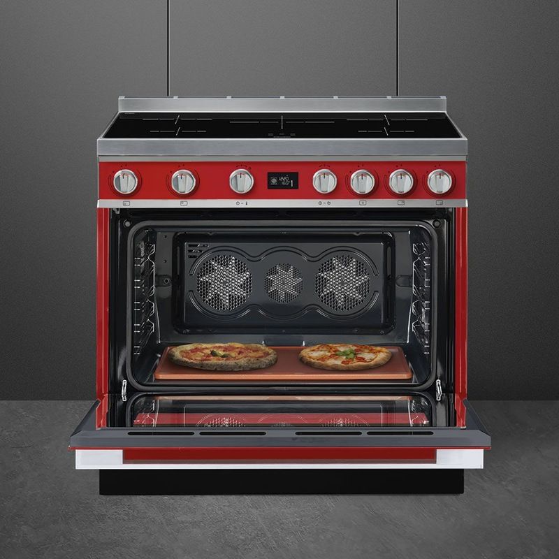  - 90cm Portofino Pyrolytic Freestanding Cooker - Coral Red - CPF9IPR