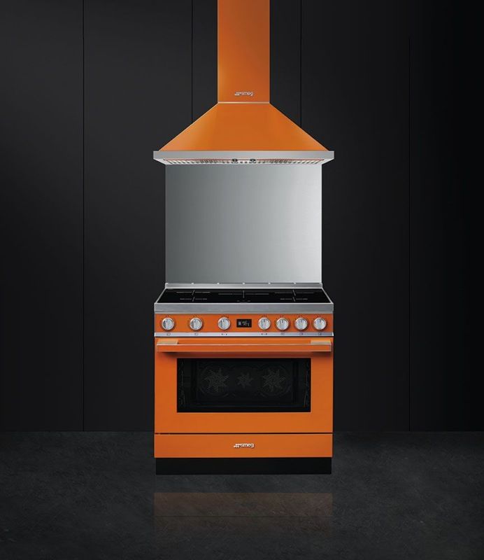 Smeg - 90cm Portofino Pyrolytic Freestanding Cooker - Burnt Orange - CPF9IPOR