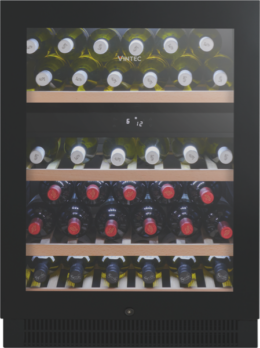 Vintec - 50 Bottle Dual Zone Wine Cabinet - Black Glass - VWD050SBB-X