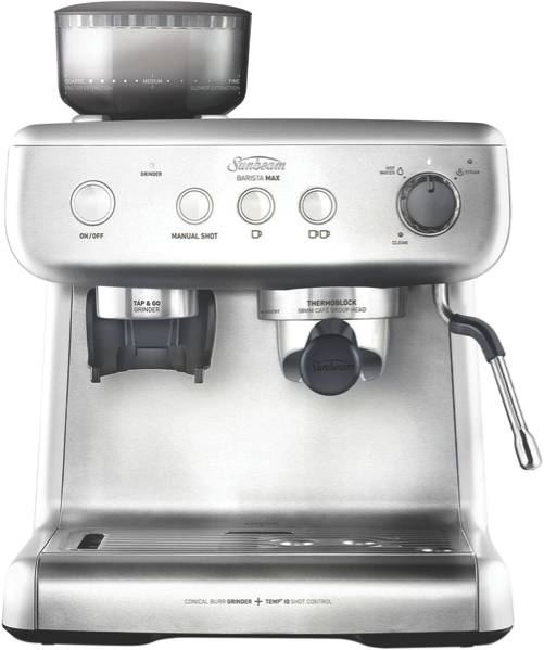 Sunbeam Barista Max Pump Espresso Coffee Machine - Silver EM5300S