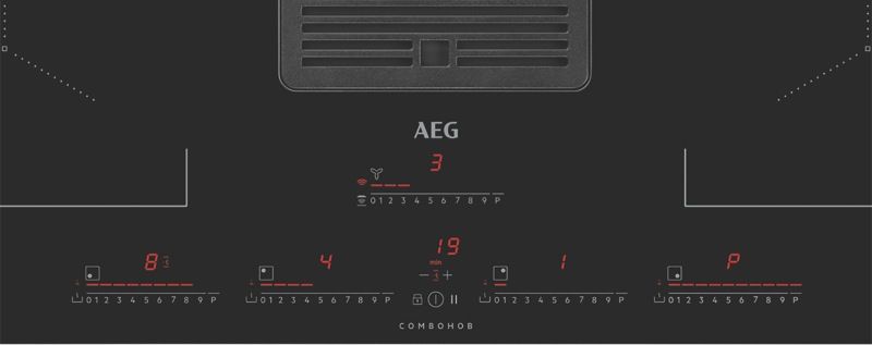 AEG - 83cm Induction Cooktop with Integrated Ventilation - IDK84454IB