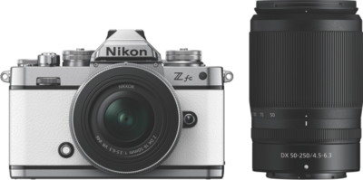 Nikon - Z fc Mirrorless Camera - White + Z DX 16-50mm + Z DX 50-250mm Lens Kit. - 851091
