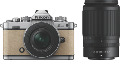 Nikon - Z fc Mirrorless Camera - Sand Beige + Z DX 16-50mm + Z DX 50-250mm Lens Kit. - 851092
