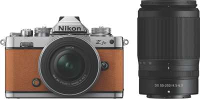 Nikon - Z fc Mirrorless Camera - Amber Brown + Z DX 16-50mm + Z DX 50-250mm Lens Kit. - 851094