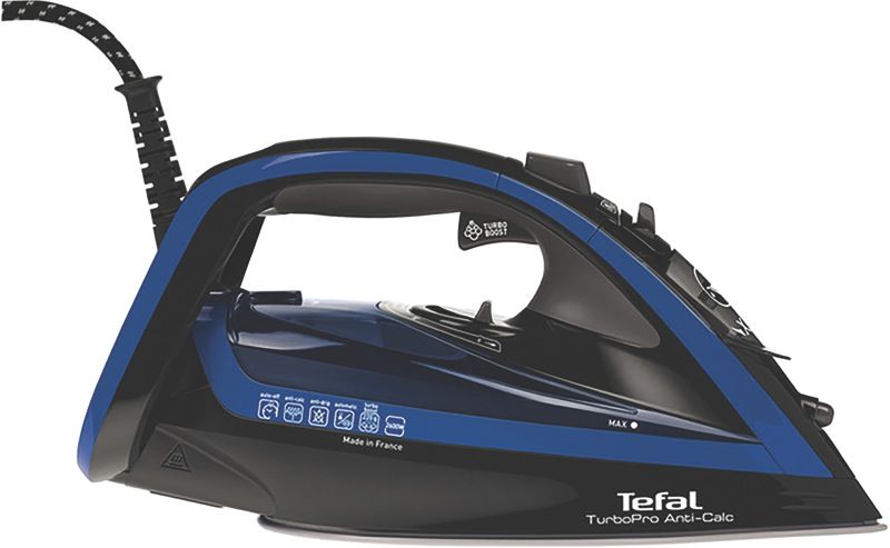 Tefal - Turbo Pro Anti-Calc Steam Iron - Black & Blue - FV5648