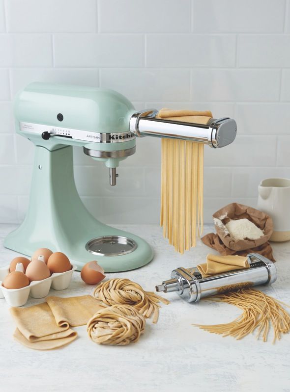  KitchenAid KSMPRA Stand Mixer Attachment Pasta Roller & Cutter,  3-Piece Set, Stainless Steel: Home & Kitchen