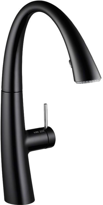 KWC - Zoe Single Lever Pull Out Mixer Tap with Light - Black Chrome - 10.201.122.106
