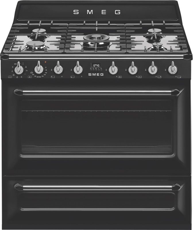 Smeg - 90cm 'Victoria' Dual Fuel Freestanding Cooker – Black - TRA90BL2