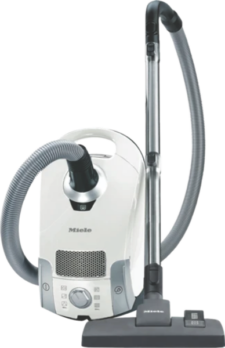 Miele - Compact C1 Young Style PowerLine Cylinder Bagged Barrel Vacuum Cleaner - Lotus White - 10797650